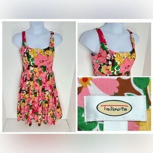 Talbots Floral A Line Fit & Flare Dress Size 8 Floral Cocktail‎ Vacation Travel
